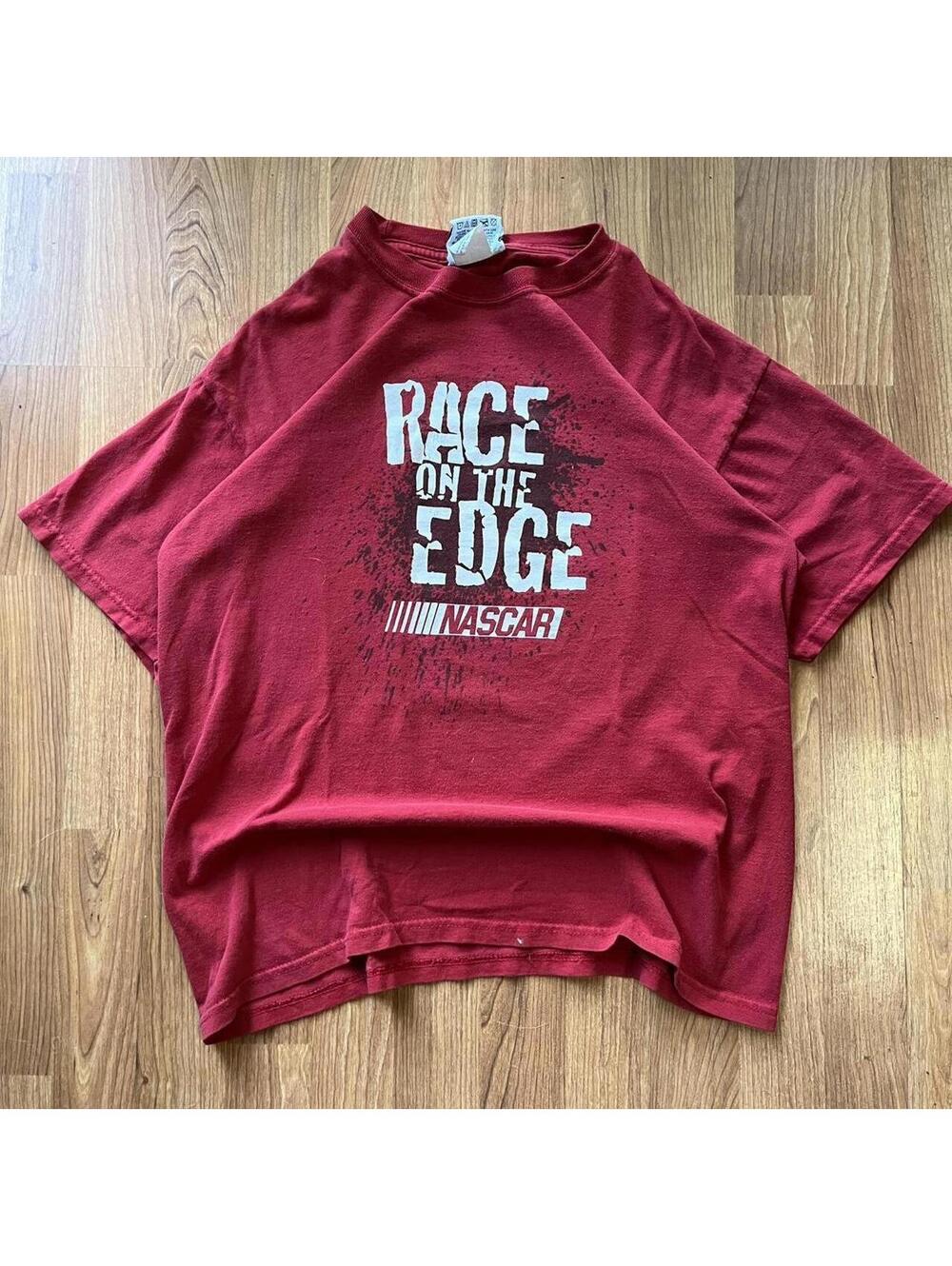 Vintage 90s race on the edge nascar racing tee | size L
